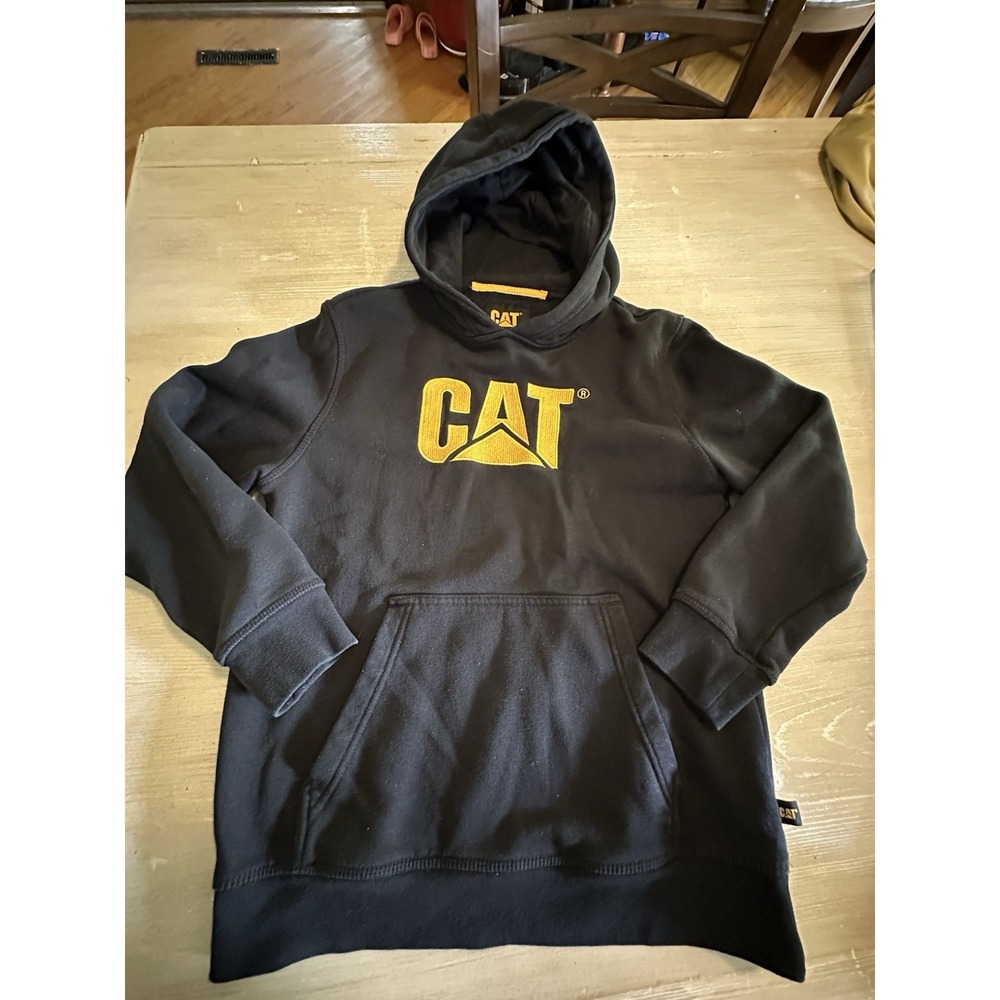 Caterpillar CAT Equipment Youth Hooded Black Sweatshirt Hoodie Youth L